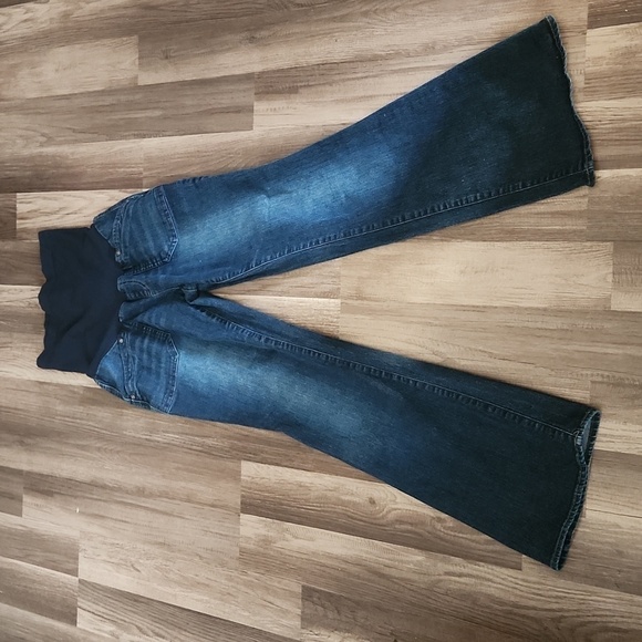 Maternity Flare Jeans Size Medium Dark Wash Inseam 30' - Picture 1 of 7